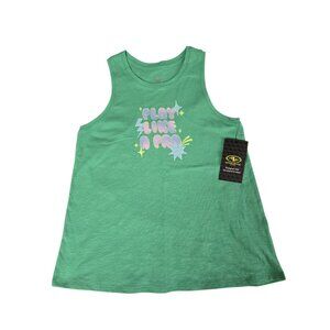 NWT Girls Athletic Tank – “Play Like a Pro” – Size L 10/12 – Green Inspire